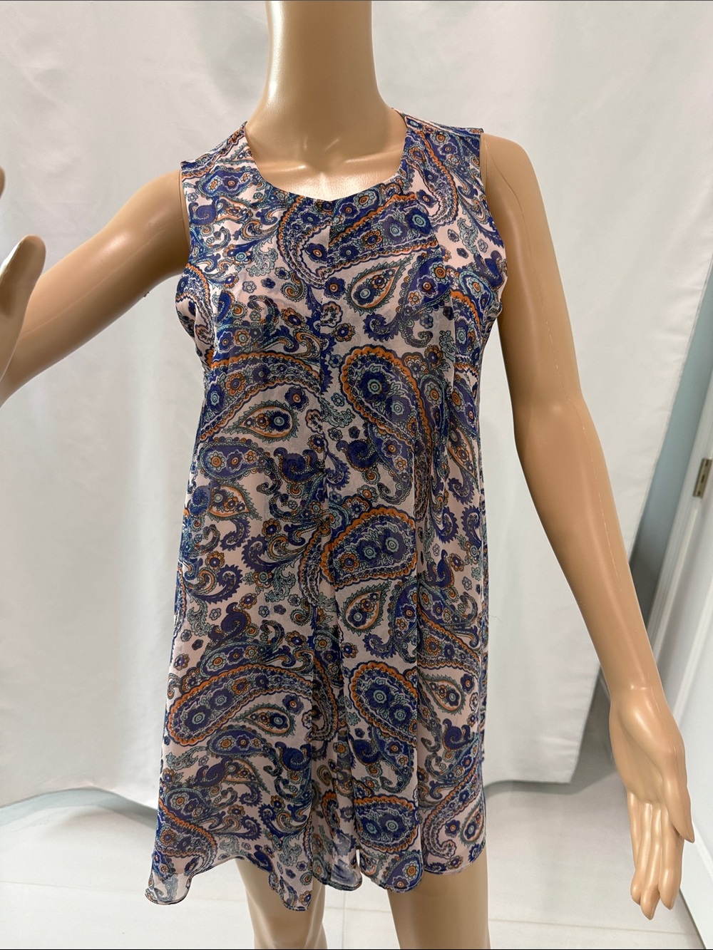 BCBGeneration Sleeveless A-Line Mini Dress Paisley Size M